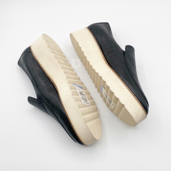 Vince Zeta Platform Shoes Leather Platform Loafers Shoes Black 10M - Picture 3 of 10